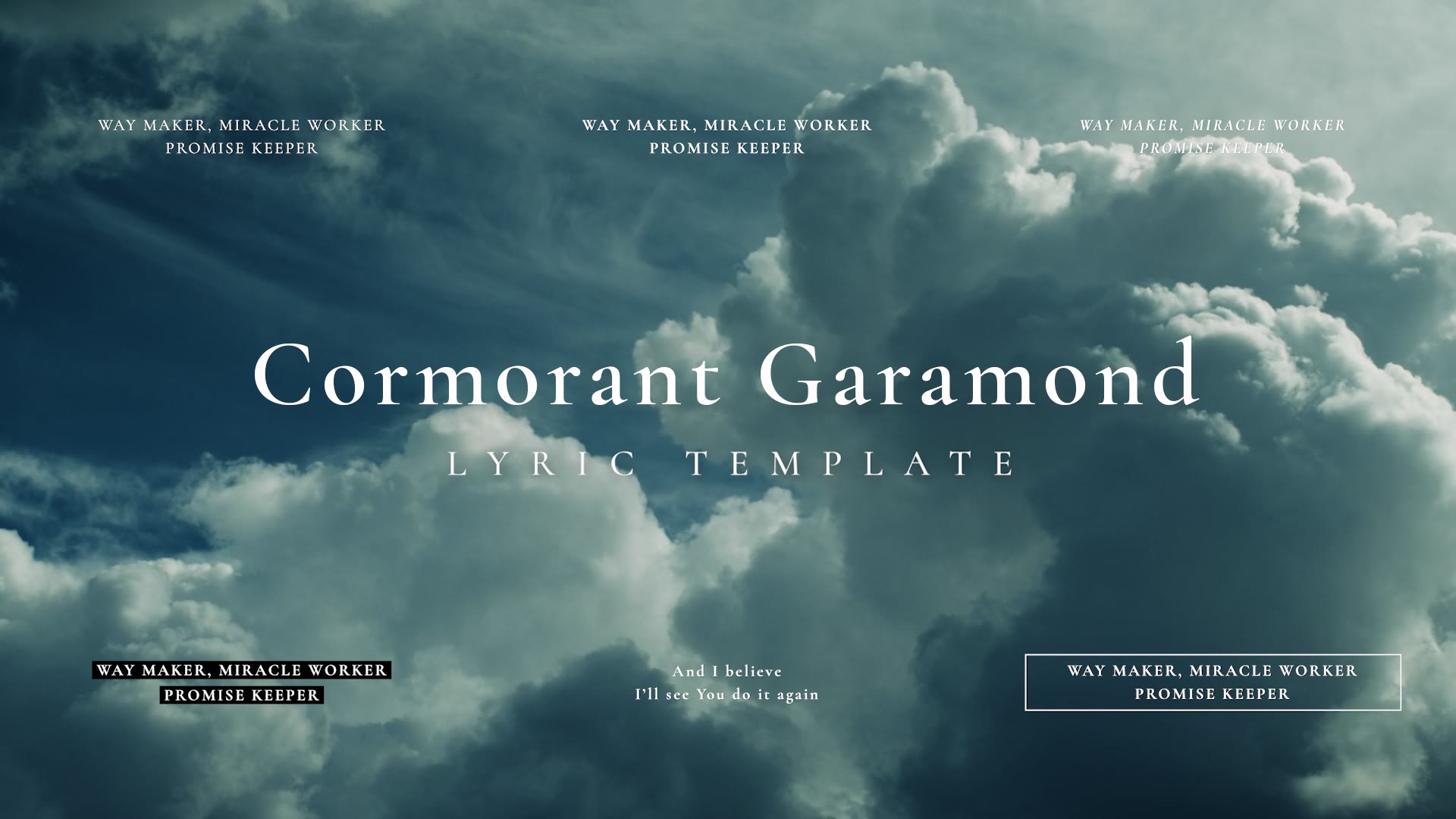 Cormorant Garamond Lyric Template Visual Revival